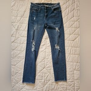 Between Us Medium Wash Distressed Skinny Jeans